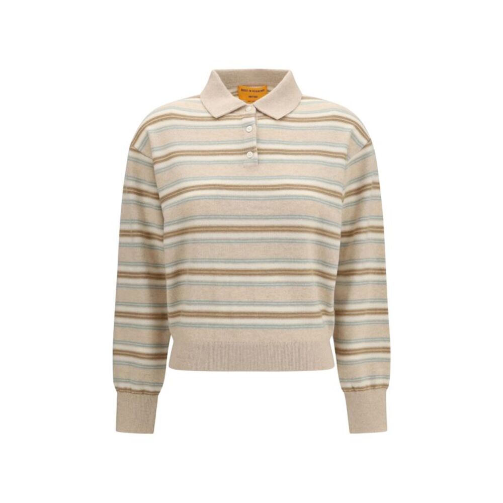 Guest In Residence Women College Striped Polo Sweater